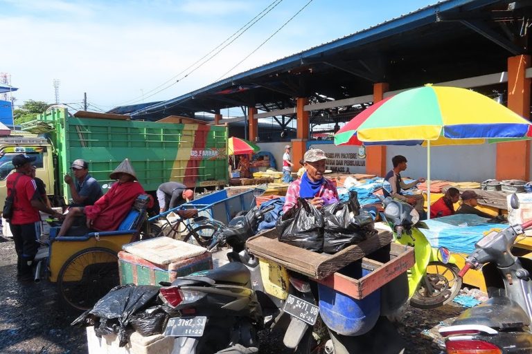 インドネシアマカッサルの魚市場