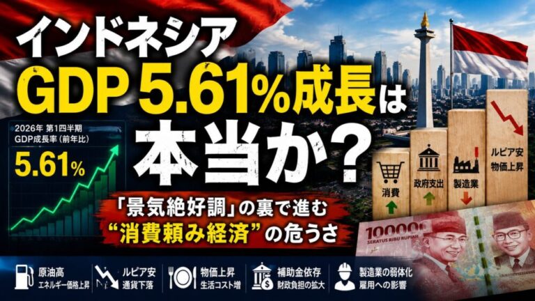 インドネシアGDP5.61％成長は本当か？「景気絶好調」の裏で進む“消費頼み経済”の危うさ