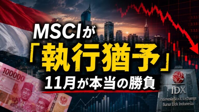 MSCIがインドネシア経済に「執行猶予」11月まで格下げを見送った本当の意味